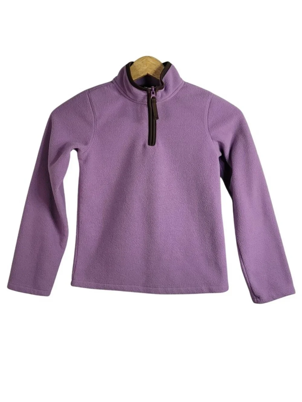 Old Navy Girls 1/4 Zip Fleece Pullover Top Purple Medium Long Sleeve High Collar